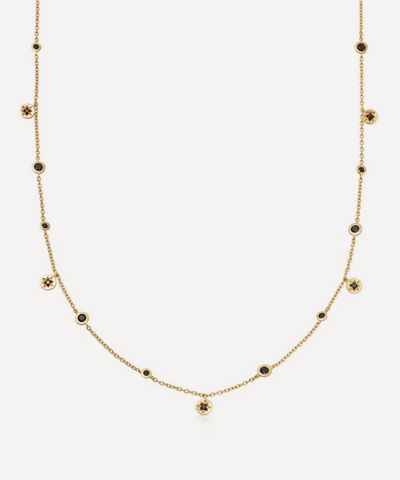 Shop Astley Clarke 18ct Gold Plated Vermeil Silver Polaris North Star Black Spinel Station Chain Necklace