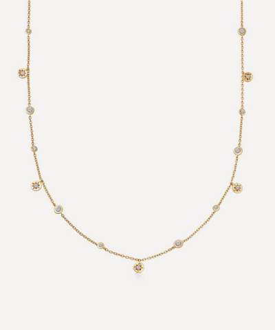 Shop Astley Clarke 18ct Gold Plated Vermeil Silver Polaris North Star White Sapphire Station Chain Necklace