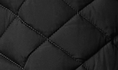 Bernardo Mixed Media Quilted Faux Fur Jacket In Black