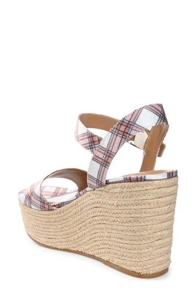 Shop Journee Collection Pearrl Espadrille Platform Wedge Sandal In Rust