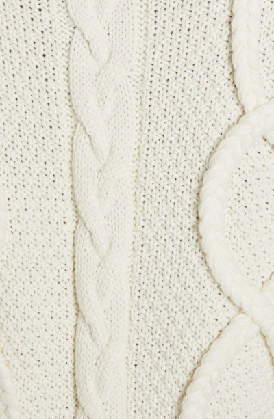 Shop Golden Goose Cable Knit Merino Wool Sweater In Natural White
