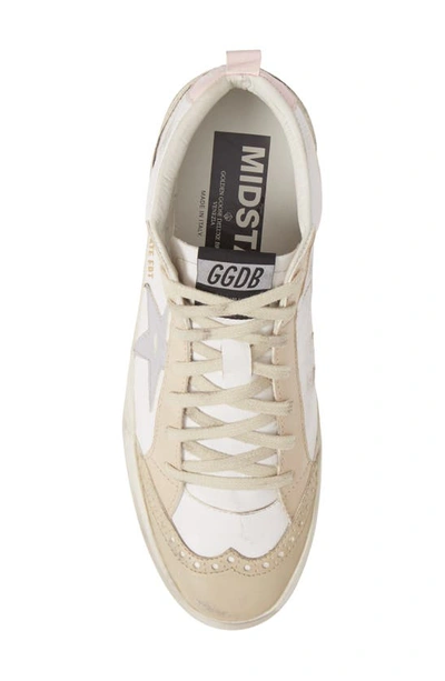 Shop Golden Goose Midstar Sneaker In White/ Natural/ Pink