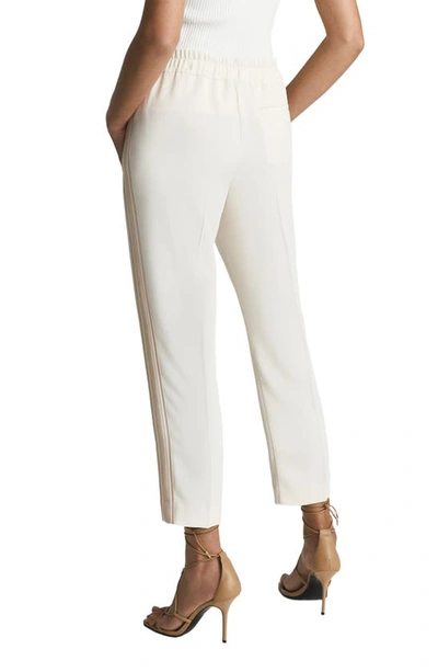 Shop Reiss Tre Drawstring Ankle Pants In Cream