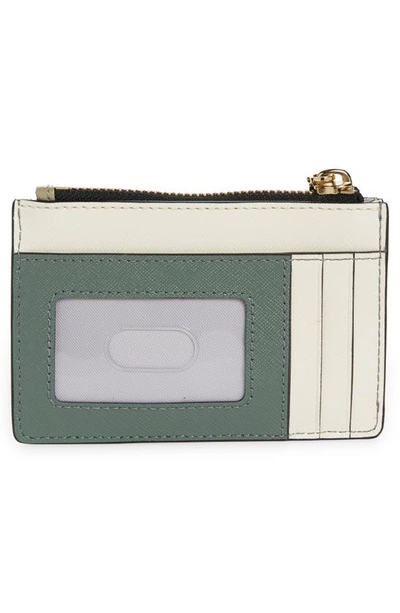 Shop Marc Jacobs Snapshot Leather Id Wallet In Silver Sage Multi