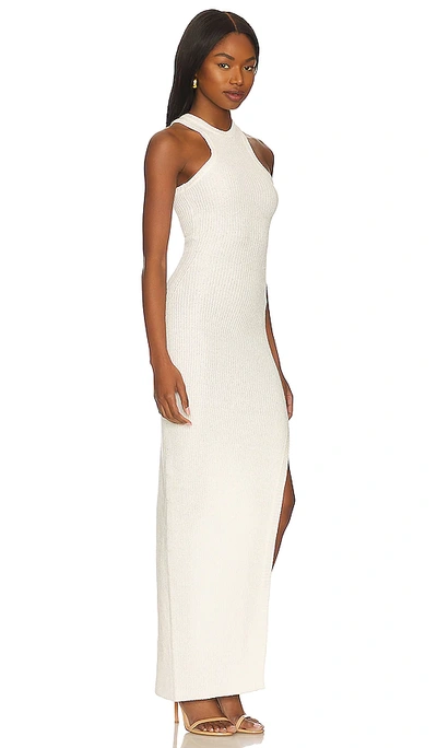 Ser.o.ya Ira Ribbed-knit Racerback Maxi Dress With Thigh Slit In White