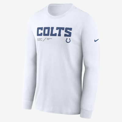 Shop Nike Men's Dri-fit Infograph Lockup (nfl Indianapolis Colts) Long-sleeve T-shirt In White