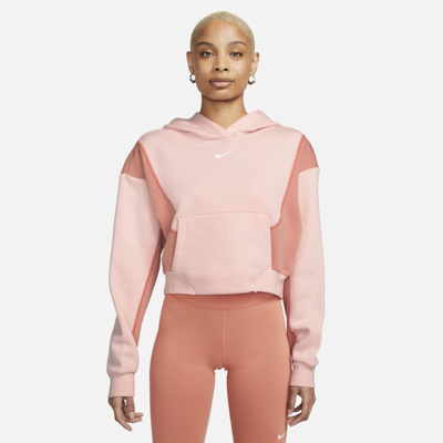 Shop Nike Women's  Sportswear Oversized Fleece Hoodie In Pink
