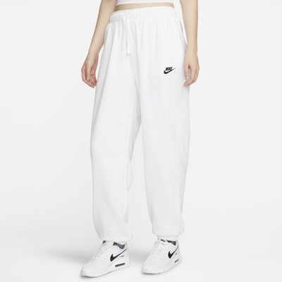 Shop Nike Women's  Sportswear Club Fleece Mid-rise Oversized Sweatpants In White