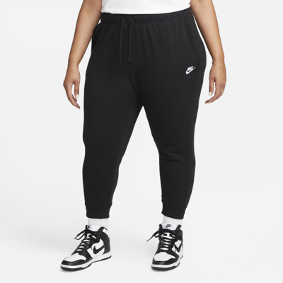 Shop Nike Women's  Sportswear Club Fleece Mid-rise Jogger Pants (plus Size) In Black