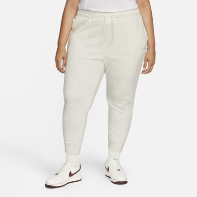 Shop Nike Women's  Sportswear Club Fleece Mid-rise Jogger Pants (plus Size) In Brown
