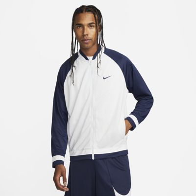 diluido popurrí caridad Nike Dri-fit Men's Basketball Jacket In Pure Platinum/midnight  Navy/white/midnight Navy | ModeSens