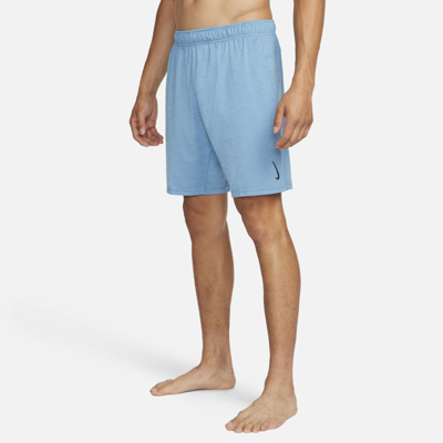 Shop Nike Men's  Yoga Dri-fit Shorts In Blue