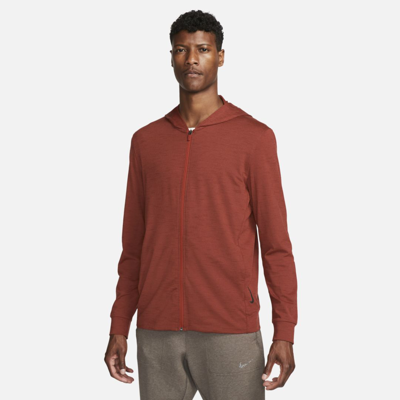 Shop Nike Men's  Yoga Dri-fit Full-zip Jacket In Red
