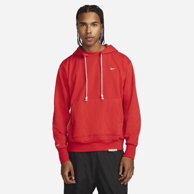 Shop Nike Men's Standard Issue Dri-fit Pullover Basketball Hoodie In Red