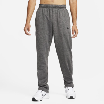 Shop Nike Men's  Therma Therma-fit Open Hem Fitness Pants In Grey