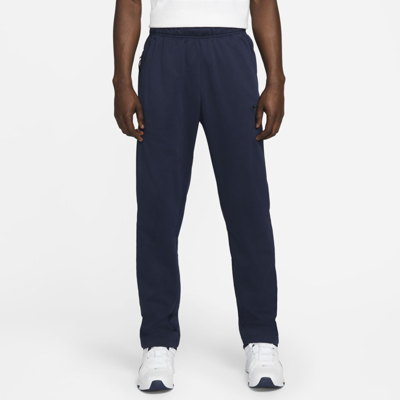 Shop Nike Men's  Therma Therma-fit Open Hem Fitness Pants In Blue