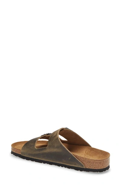 Shop Birkenstock Arizona Soft Slide Sandal In Faded Khaki