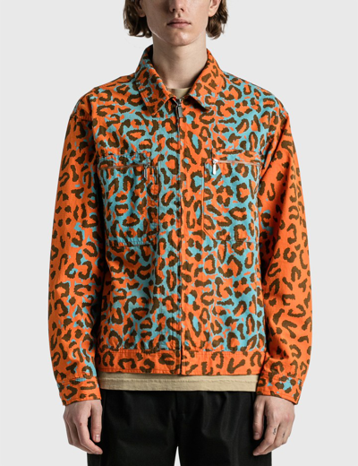 Shop Awake Ny Cargo Collared Zip Up Jacket In Multicolor