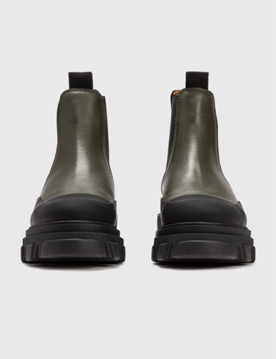 Shop Ganni Mid Chelsea Boots In Green