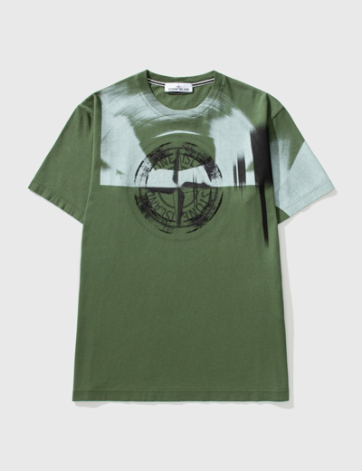 Stone Island Logo-print Detail T-shirt In Green | ModeSens