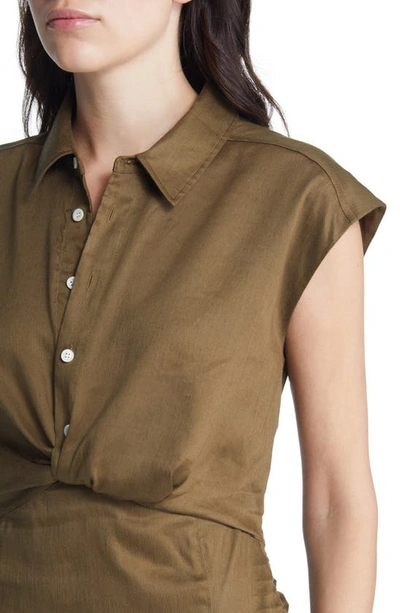 Shop Frame Twist Sleeveless Shirtdress In Surplus