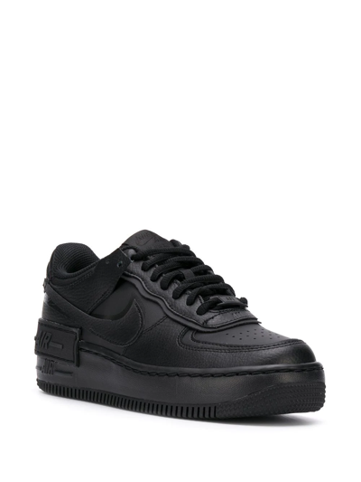 Shop Nike Air Force 1 Low Shadow "triple Black" Sneakers