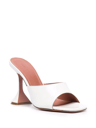 Amina Muaddi Square-headed High-heeled Sandals In White