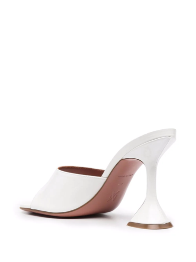 Amina Muaddi Square-headed High-heeled Sandals In White