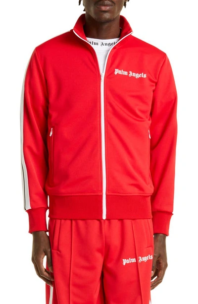 Shop Palm Angels Classic Track Jacket In Red White