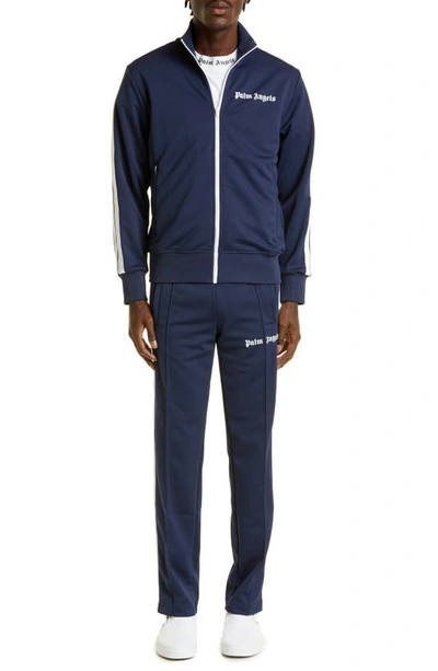 Shop Palm Angels Classic Track Jacket In Navy Blue White