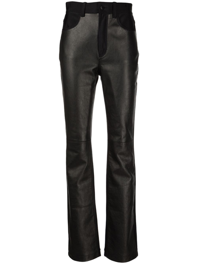 Shop Alexander Wang Contrasting Panel Bootcut Trousers In Black