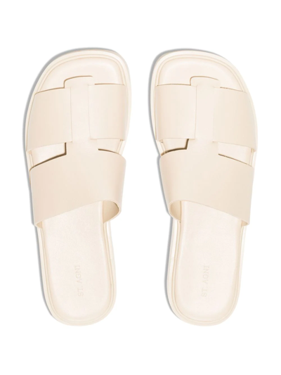 Shop St Agni Open-toe Flat-sole Sandals In Nude
