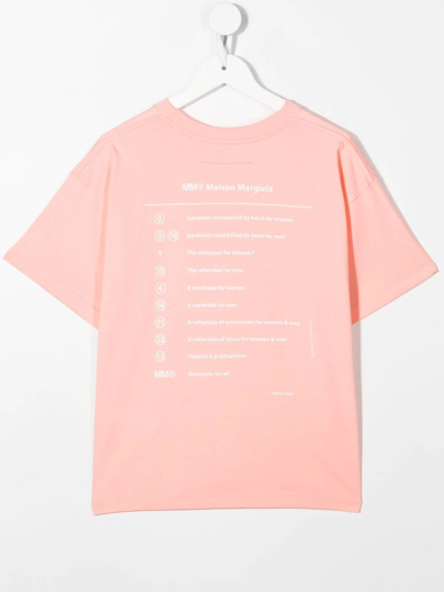 Mm6 Maison Margiela Graphic-print Short-sleeve T-shirt In Pink