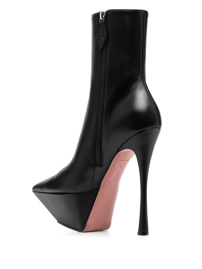 Shop Amina Muaddi Yigit 150mm Ankle Boots In Schwarz