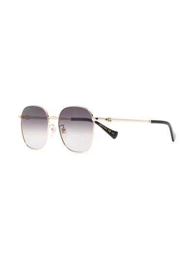 Gucci Round-frame Gradient Sunglasses In Grey