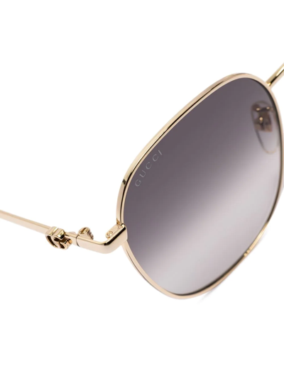 Gucci Round-frame Gradient Sunglasses In Grey