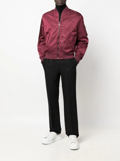 Shop Valentino Reversible Bomber Jacket In Red