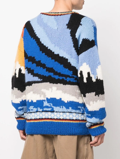 Shop Dsquared2 Intarsia-knit Design Jumper In Blue