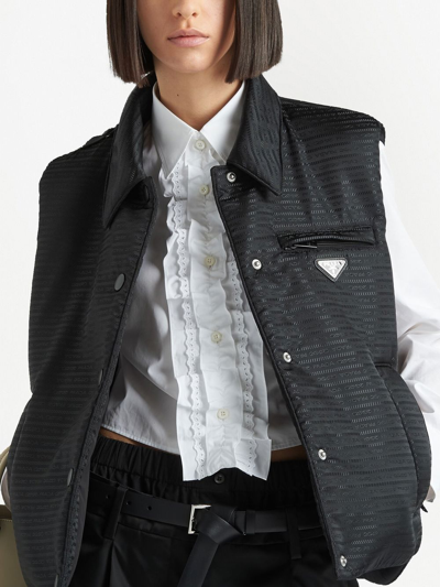 Shop Prada Re-nylon Padded Vest In Black