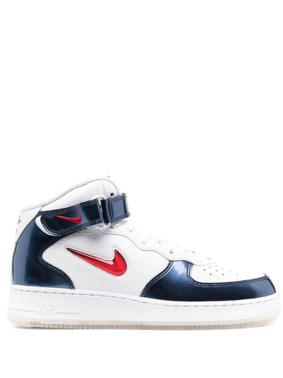 Nike Air Force 1 Mid Qs ''independence Day'' Sneakers In White/university  Red-midnight Navy-white | ModeSens