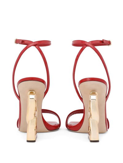 Shop Dolce & Gabbana 3.5 105mm Patent Leather Sandals In Red