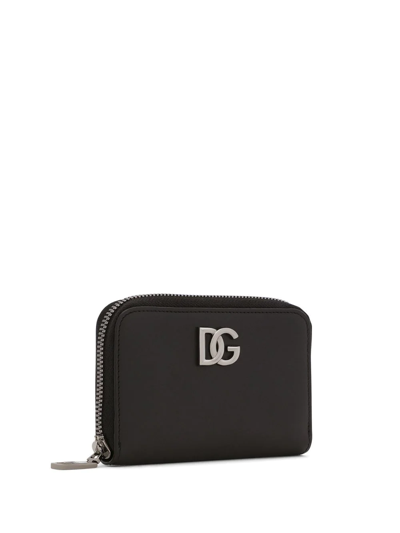 Shop Dolce & Gabbana Dg-logo Leather Wallet In Black