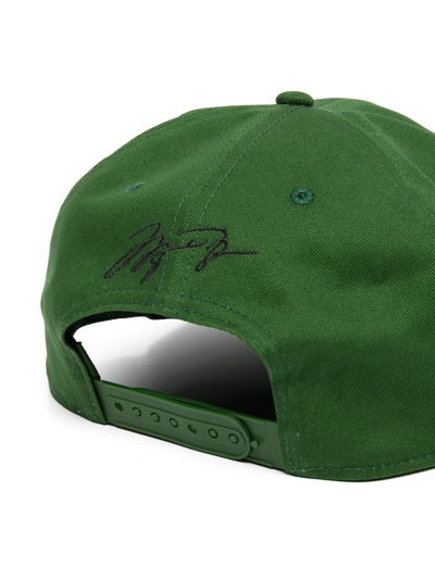 Shop Jordan Cotton Embroidered Logo Cap In Green