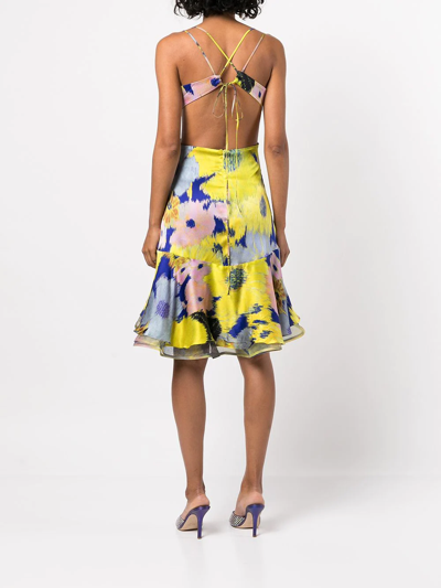 Silvia Tcherassi Analissa Floral-print Cutout Fit-&-flare Dress In Multicolour