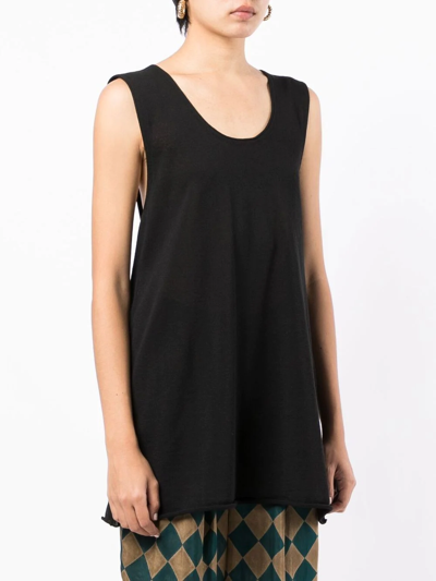 Shop Uma Wang Asymmetric Sleeveless Top In Black