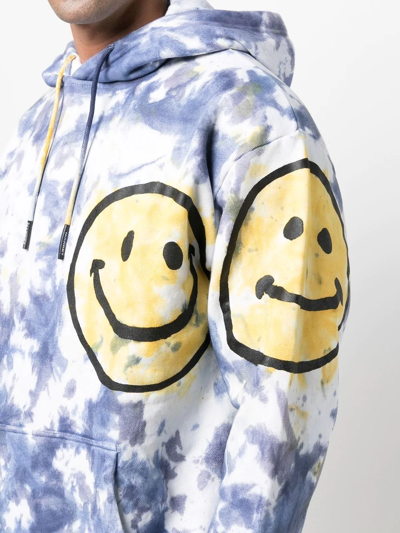 Shop Market Smiley Sun Tie-dye Hoodie In Blue