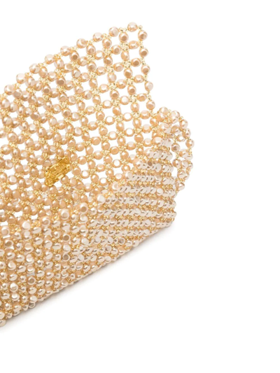 Shop Vanina Le Sablena Beaded Shoulder Bag In Gold