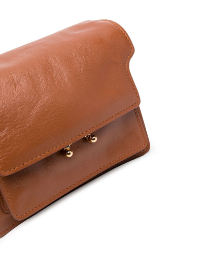 Shop Marni Trunk Leather Satchel Bag In Braun