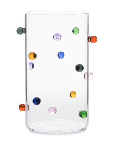 Maison Balzac Pomponette Glass Vase (21cm) In Clear W Multi