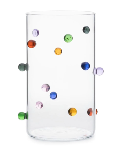 Maison Balzac Pomponette Glass Vase (21cm) In Clear W Multi